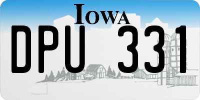 IA license plate DPU331