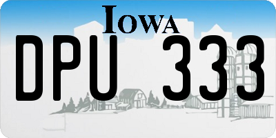 IA license plate DPU333