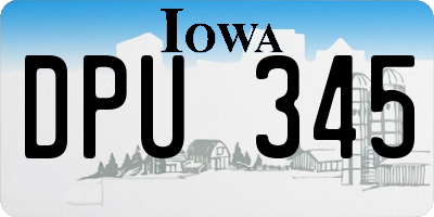 IA license plate DPU345