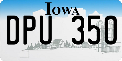 IA license plate DPU350