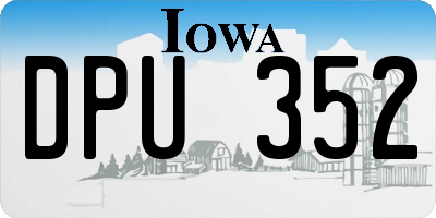 IA license plate DPU352