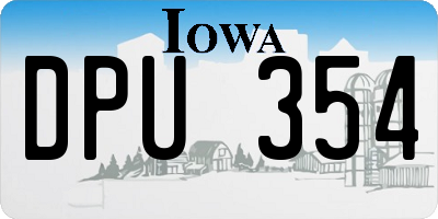 IA license plate DPU354
