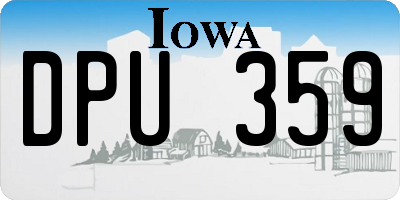 IA license plate DPU359