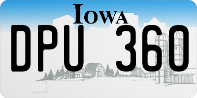 IA license plate DPU360