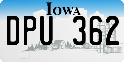 IA license plate DPU362