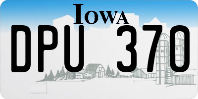 IA license plate DPU370