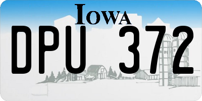 IA license plate DPU372