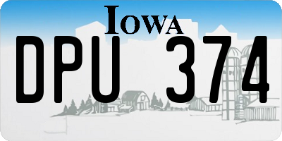 IA license plate DPU374