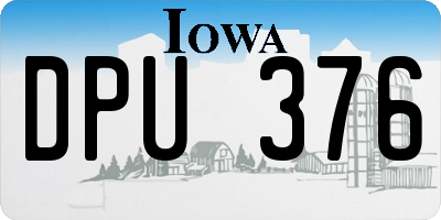IA license plate DPU376