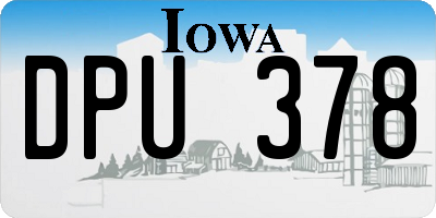 IA license plate DPU378