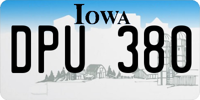IA license plate DPU380