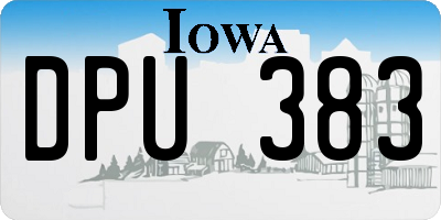 IA license plate DPU383