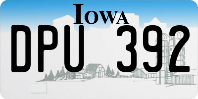 IA license plate DPU392