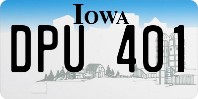 IA license plate DPU401