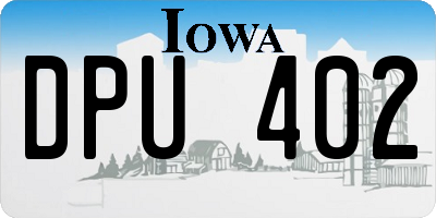 IA license plate DPU402