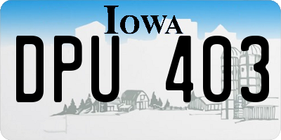 IA license plate DPU403