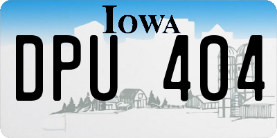 IA license plate DPU404