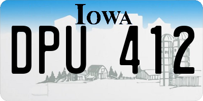 IA license plate DPU412