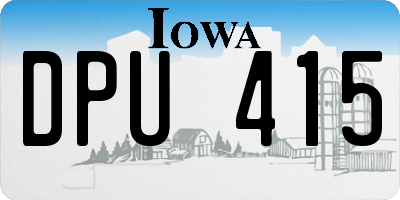 IA license plate DPU415