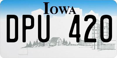 IA license plate DPU420