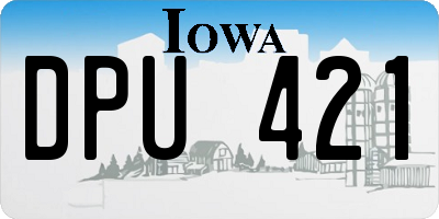 IA license plate DPU421