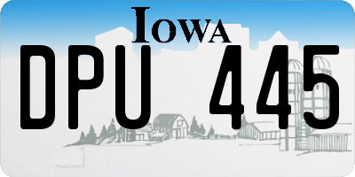 IA license plate DPU445