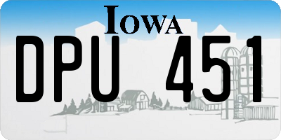 IA license plate DPU451