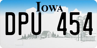 IA license plate DPU454