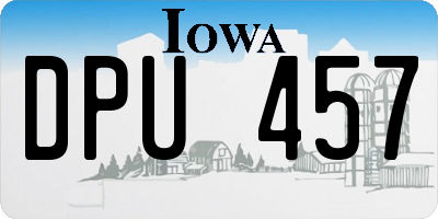 IA license plate DPU457