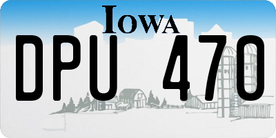 IA license plate DPU470