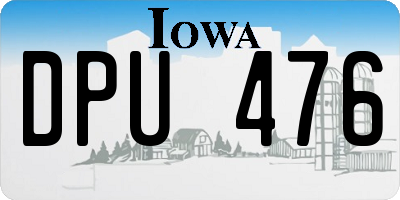 IA license plate DPU476