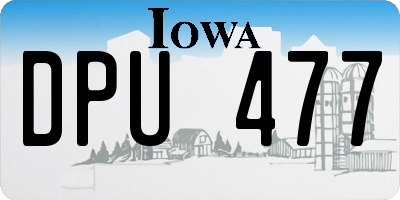IA license plate DPU477