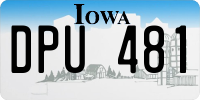 IA license plate DPU481