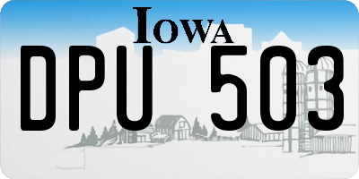 IA license plate DPU503