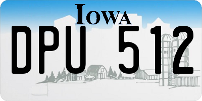 IA license plate DPU512