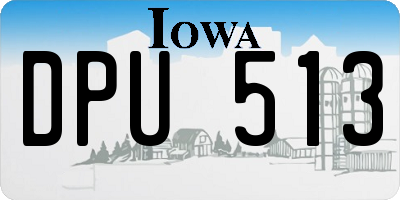 IA license plate DPU513