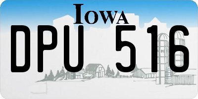 IA license plate DPU516