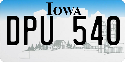 IA license plate DPU540