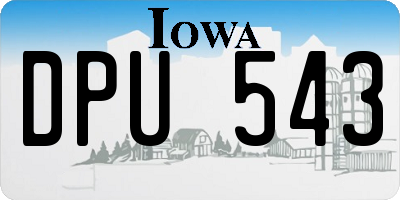 IA license plate DPU543