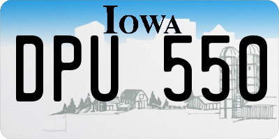 IA license plate DPU550