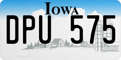 IA license plate DPU575