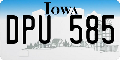 IA license plate DPU585