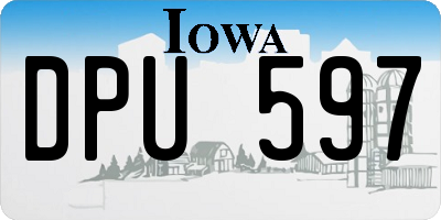 IA license plate DPU597