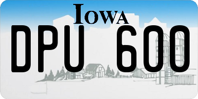 IA license plate DPU600