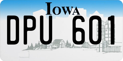 IA license plate DPU601
