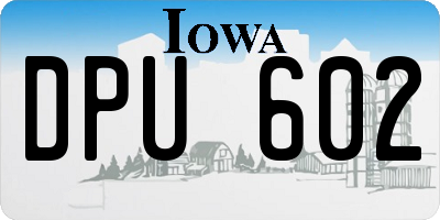 IA license plate DPU602