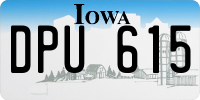 IA license plate DPU615