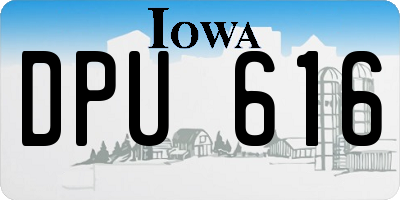 IA license plate DPU616