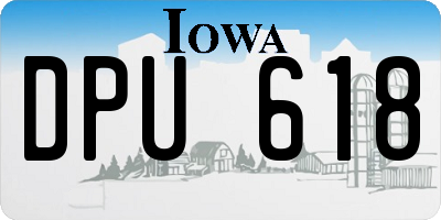 IA license plate DPU618