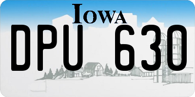 IA license plate DPU630